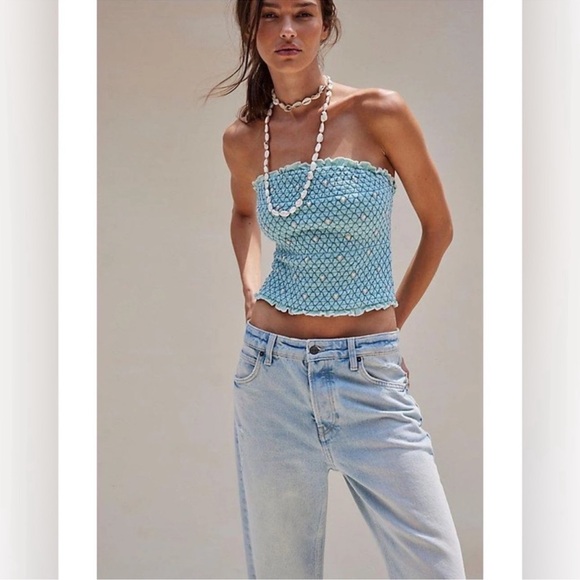 Free People FIELD OF ROSES TUBE TOP - Picture 2 of 12